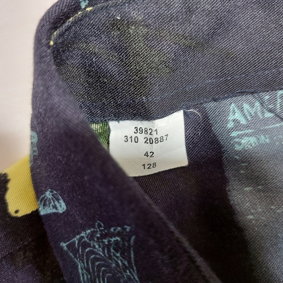 Fairbanks Vintage Casual Black Long Sleeve Shirt Abstract Amerikan Pattern, 42 - Picture 5 of 8